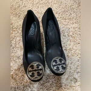Tory Burch Black Satin Heels
